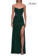 Picture of: Strapless Rhinestone Gown with Sheer Cutouts, Lace-Up Back, and High Slit in Emerald, Style: 33327, Detail Picture 7
