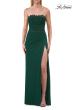 Picture of: Strapless Jersey Gown with Lace Bodice and High Slit in Emerald, Style: 33704, Detail Picture 7