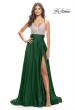 Picture of: Satin Gown with Sheer Rhinestone Bodice in Emerlad, Style: 31592, Detail Picture 2