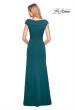 Picture of: Satin Floor Length Gown with Ruched Detailing in Evergreen, Style: 26523, Back Picture