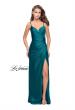 Picture of: Satin Slip Prom Dress with Strappy Back in Forest Green, Style: 25270, Main Picture
