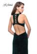 Picture of: Long Sparkling Velvet Prom Dress with Open Racer Back in Forest Green, Style: 25517, Main Picture
