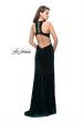 Picture of: Long Sparkling Velvet Prom Dress with Open Racer Back in Forest Green, Style: 25517, Detail Picture 3