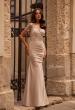 Picture of: Satin Evening Dress with Lace and Scoop Neckline, Style: 27989, Main Picture