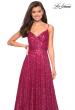 Picture of: sequin Empire Waist Prom Dress with V Back in Fuchsia, Style: 27747, Main Picture