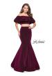 Picture of: Long Sparkling Off the Shoulder Jersey Prom Dress in Fuchsia, Style: 26324, Detail Picture 1
