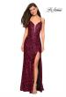 Picture of: Long Sequin Gown with Plunging Sweetheart Neckline in Fuchsia, Style: 26937, Detail Picture 1