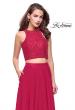 Picture of: Two Piece Prom Gown with Beaded lace Top and Pockets in Fuchsia, Style: 26087, Detail Picture 2