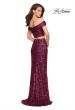 Picture of: Two Piece Sequin Off the Shoulder Prom Dress in Fuchsia, Style: 27020, Detail Picture 2