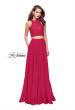 Picture of: Two Piece Prom Gown with Beaded lace Top and Pockets in Fuchsia, Style: 26087, Detail Picture 2