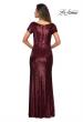Picture of: Long Sequin Evening Dress with Cap Sleeves in Garnet, Style: 27916, Detail Picture 7