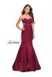 Picture of: Strapless Long Mermaid Prom Dress in Two Tone Satin in Garnet, Style: 25383, Main Picture