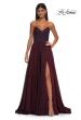 Picture of: Chiffon Gown with High Slit and Strapless Lace Top in Garnet, Style: 32804, Detail Picture 8