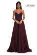 Picture of: Chiffon Gown with High Slit and Strapless Lace Top in Garnet, Style: 32804, Detail Picture 10