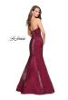 Picture of: Strapless Long Mermaid Prom Dress in Two Tone Satin in Garnet, Style: 25383, Back Picture