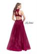 Picture of: A-line Prom Gown with Beaded Lace Bodice and Tulle in Garnet, Style: 25664, Back Picture