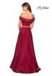 Picture of: Two Piece Two- Tone Satin A Line Prom Dress in Garnet, Style: 26919, Back Picture