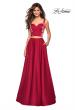 Picture of: Metallic Satin Two Piece Gown with Pockets in Garnet, Style: 27444, Detail Picture 1