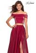 Picture of: Two Piece Two- Tone Satin A Line Prom Dress in Garnet, Style: 26919, Detail Picture 2