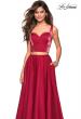 Picture of: Metallic Satin Two Piece Gown with Pockets in Garnet, Style: 27444, Detail Picture 4