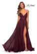 Picture of: A-line Gown with Sheer Floral Embellished Bodice in Garnet, Style: 28543, Detail Picture 4