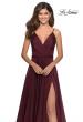 Picture of: Chiffon Prom Dress with Pleated Bodice and Pockets in Garnet, Style: 28611, Detail Picture 7