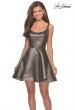 Picture of: Metallic Fit and Flare Short Homecoming Dress in Gold Black, Style: 28181, Main Picture