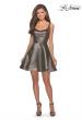 Picture of: Metallic Fit and Flare Short Homecoming Dress in Gold Black, Style: 28181, Detail Picture 3