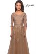 Picture of: A-line Gold Evening Gown with V Neckline in Gold, Main Picture