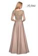 Picture of: Floor Length Satin Dress with Lace Detail and Pockets in Gold Olive, Style: 27235, Detail Picture 3