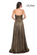 Picture of: Textured Chiffon Flowy Strapless Evening Dress in Gold , Style 32382, Detail Picture 9
