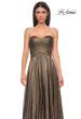 Picture of: Textured Chiffon Flowy Strapless Evening Dress in Gold , Style 32382, Detail Picture 14