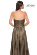 Picture of: Textured Chiffon Flowy Strapless Evening Dress in Gold , Style 32382, Detail Picture 15