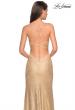 Picture of: Gold Stretch Lace Prom Dress with Strappy Back and Slit in Gold, Style: 27725, Detail Picture 2