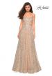 Picture of: sequin Empire Waist Prom Dress with V Back in Gold, Style: 27747, Detail Picture 2