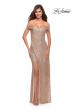 Picture of: Off the Shoulder Ruched Sequin Dress with Slit, Style: 29831, Detail Picture 2