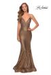 Picture of: Metallic Sequined Mermaid Dress with Lace Up Back in Gold, Style: 28469, Detail Picture 3