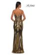 Picture of: Fabulous Metallic Jersey Ruched Strapless Dress in Gold, Style: 32518, Detail Picture 4