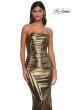 Picture of: Fabulous Metallic Jersey Ruched Strapless Dress in Gold, Style: 32518, Detail Picture 7