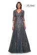 Picture of: Beautiful A-Line Tulle and Lace Dress with Sheer Sleeves in Gray, Style: 30201, Main Picture