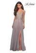 Picture of: Chiffon Long Dress with V Neck and Lace in Grey Pink, Style: 27729, Main Picture