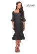 Picture of: Knee Length Lace Dress with Flared 3/4 Sleeves in Gunmetal, Style: 25523, Main Picture