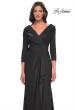 Picture of: Ruched Long Dress with Ruffle Skirt Detail and Sleeves in Gunmetal, Style: 30845, Detail Picture 8