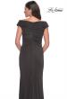 Picture of: Long Luxurious Jersey Off the Shoulder Evening Gown in Emerald, Style: 30040, Detail Picture 10