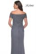 Picture of: Net Jersey Long Gown with Exquisite Beaded Design in Gunmetal, Style: 30057, Detail Picture 10