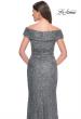 Picture of: Off the Shoulder Beaded Lace Evening Gown in Gunmetal, Style: 31679, Detail Picture 5