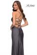 Picture of: Jersey Dress with Square Neckline and Ruching in Gunmetal, Style 29710, Detail Picture 8