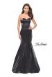 Picture of: Strapless Long Mermaid Prom Dress in Two Tone Satin in Gunmetal, Style: 25383, Detail Picture 1