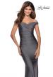 Picture of: Off the Shoulder Prom Dress with Sweetheart Neckline in Gunmetal, Style: 28450, Detail Picture 4