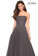 Picture of: Strapless Fully Rhinestone A-Line Prom Dress in Gunmetal, Style: 27630, Detail Picture 6